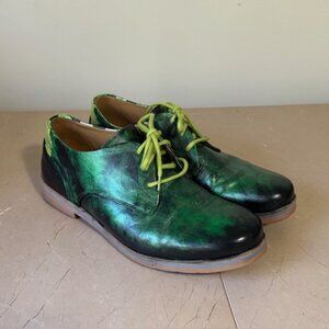 John Fluevog Radio “Kenn” – Men’s 11 – Custom Dyed Green – One-of-a-Kind